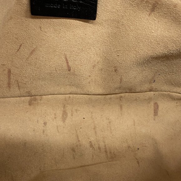 GUCCI Black Leather GG Marmont Shoulder Bag - Picture 12 of 16